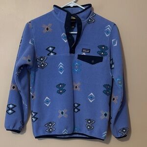 Patagonia Purple Geometric Fleece Pullover